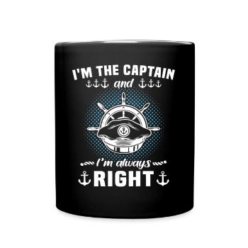 Captain Always Right Kapitän - Full Colour Mug - black - Front