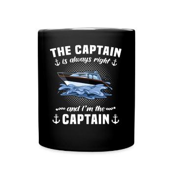 Captain Always Right Kapitän - Full Colour Mug - black - Front