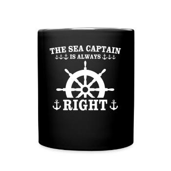 Captain Always Right Kapitän - Full Colour Mug - black - Front
