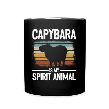 Capybara Animal Lovers Funny Capybaras - Full Colour Mug - black - Front