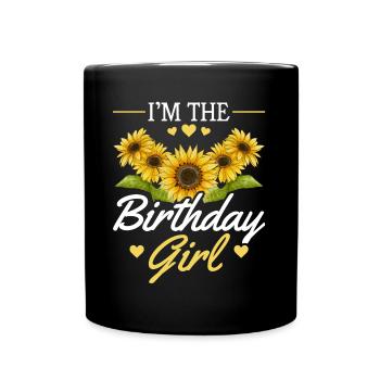 Anniversaire Fille Tournesol Fille Fleur - Mug uni - noir - Devant