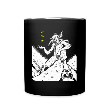 Mittelalterliche Kobold Kreatur - Tasse einfarbig - Schwarz - Vorne