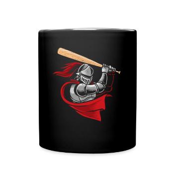 Joueur de baseball chevalier médiéval - Mug uni - noir - Devant