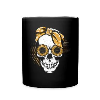 Crâne Tournesol Mère jardinage Mère - Mug uni - noir - Devant