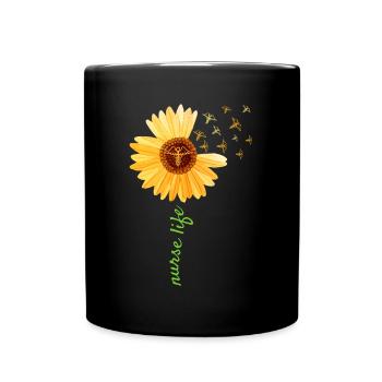 Krankenschwester Sonnenblume Frauen - Tasse einfarbig - Schwarz - Vorne