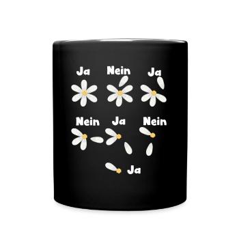 Gänseblümchen Ja Nein Spiel Gänseblume - Tasse einfarbig - Schwarz - Vorne