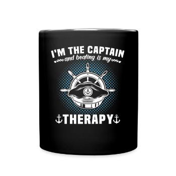 Captain Boat Owner Boating - Full Colour Mug - black - Front