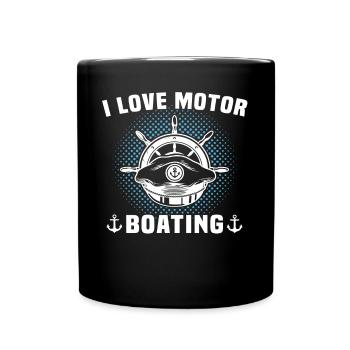 Captain Boat Owner Boating - Full Colour Mug - black - Front