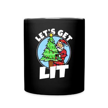 Lets get lit christmas - Tasse einfarbig - Schwarz - Vorne