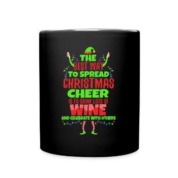 The best way to spread christmas cheer - Tasse einfarbig - Schwarz - Vorne