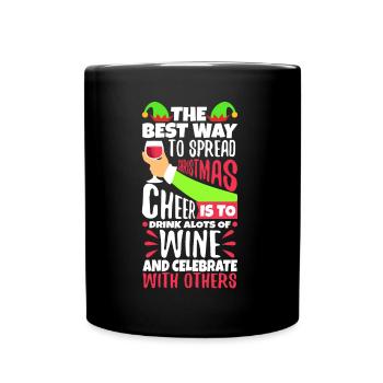 The best way to spread christmas cheer - Tasse einfarbig - Schwarz - Vorne