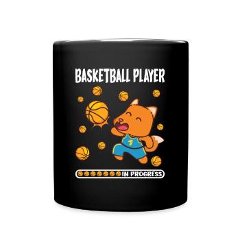 Basketball Player In Progress Fox Playing Basket - Full Colour Mug - black - Front
