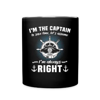 Le capitaine a toujours raison Capitaine - Mug uni - noir - Devant