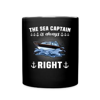 Kapitän Hat Immer Recht Captain - Tasse einfarbig - Schwarz - Vorne