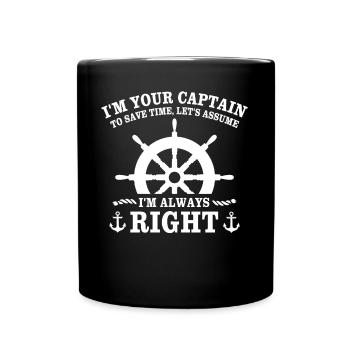 Le capitaine a toujours raison Capitaine - Mug uni - noir - Devant