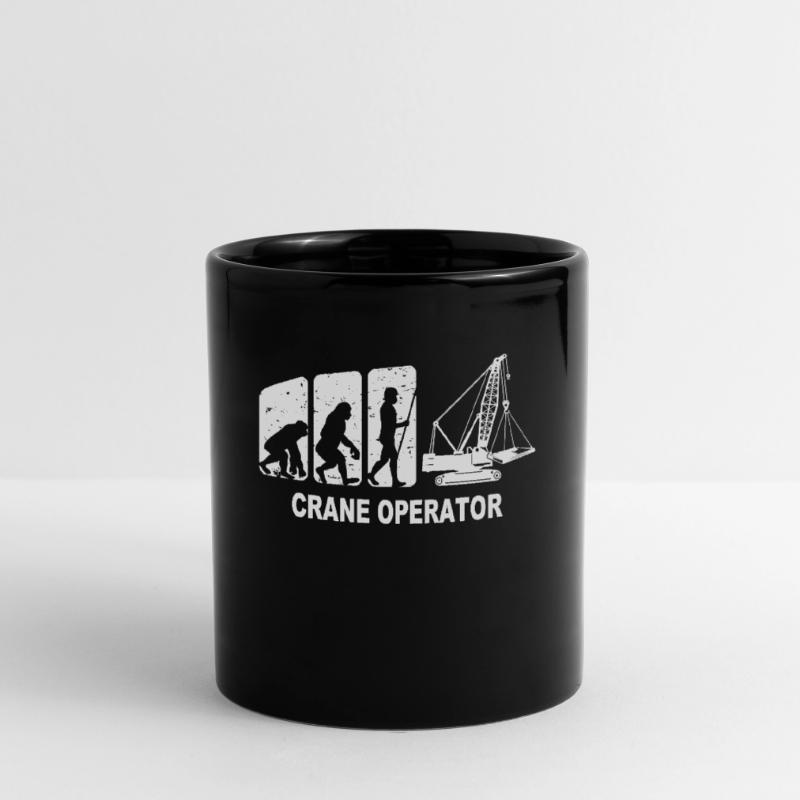 Kranführer Evolution Kranfahrer Tasse einfarbig