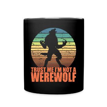 Fun Scary Werewolf Retro Halloween Trick or Treat - Mug uni - noir - Devant