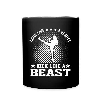 Look Like A Beauty Kick Like A Beast - Kickboxer - Mug uni - noir - Devant