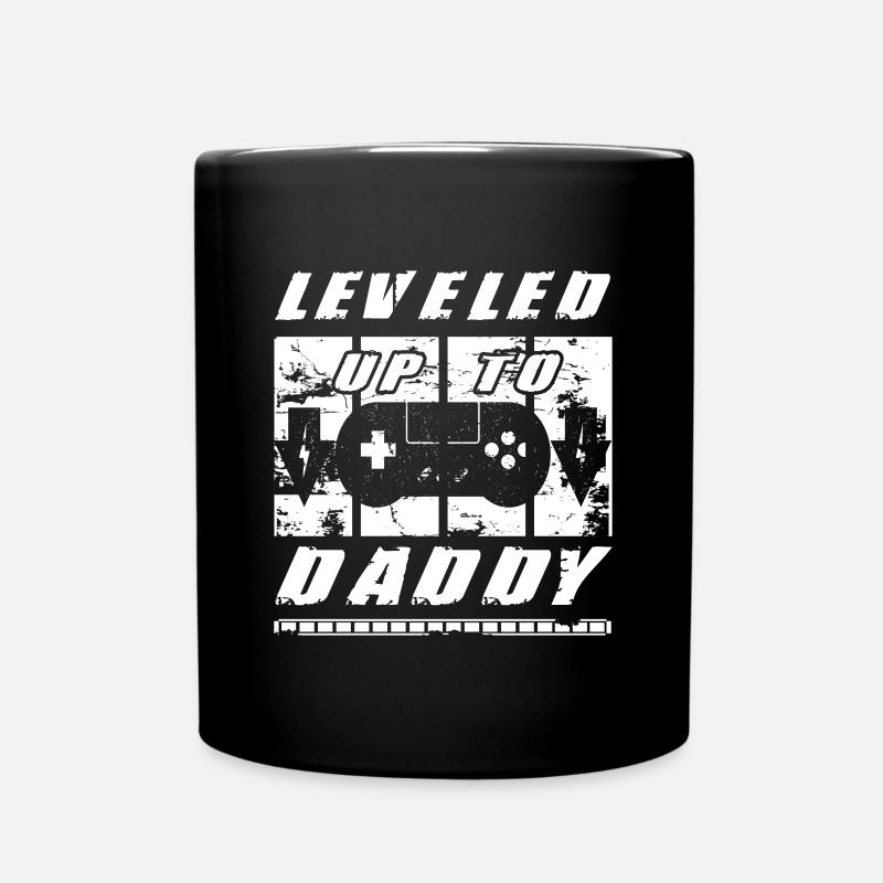 Leveled Up To Daddy Im Gonna Be A Dad Gift Idea - Tasse einfarbig - Schwarz