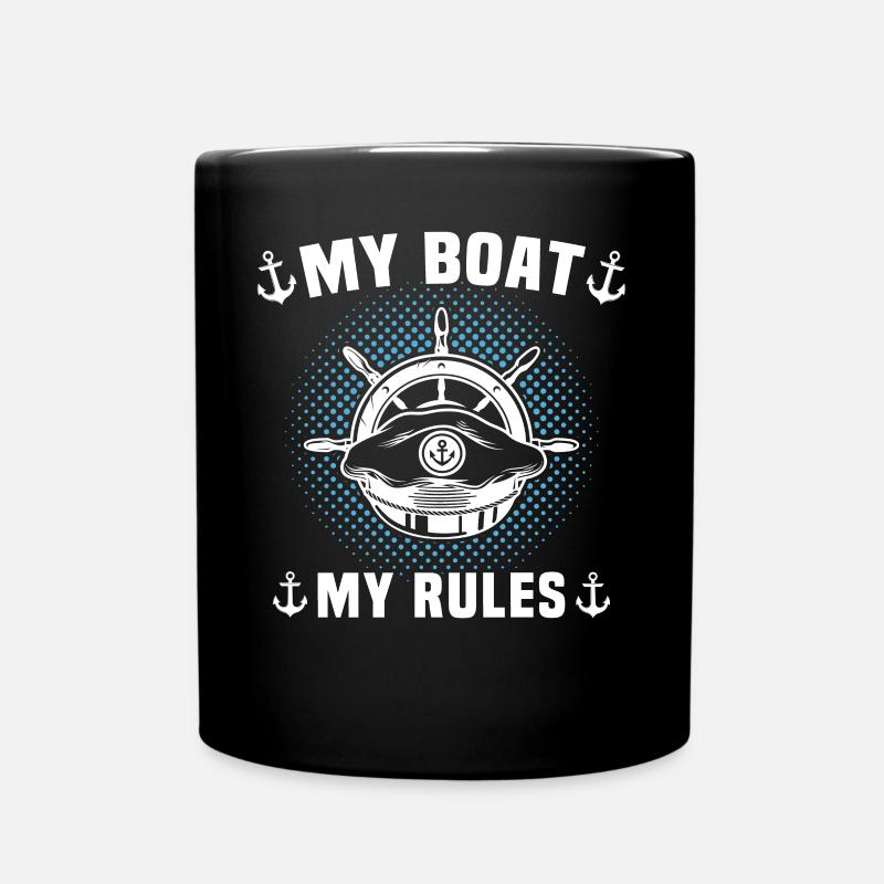 Captain My Boat My Rules Kapitän - Tasse einfarbig - Schwarz