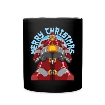 Frohe Weihnachten Cool Roboter Santa Claus Weihnachten Geschenk - Tasse einfarbig - Schwarz - Vorne