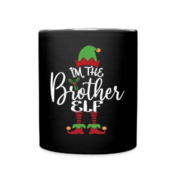 Frère Elfe Mignon Drôle Assorti Costume de Noël - Mug uni - noir - Devant