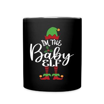 Bébé Elfe Mignon Drôle Costume de Noël assorti - Mug uni - noir - Devant