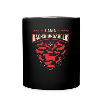 Je suis un teckel accro, teckel. - Mug uni - noir - Devant
