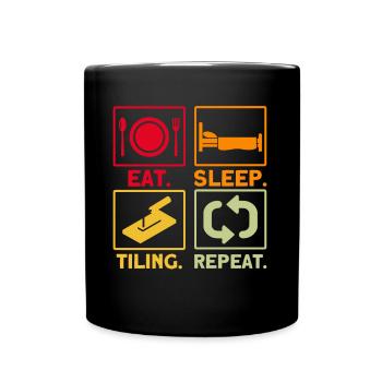 Carrelage Artisan Carrelage Cadeau - Mug uni - noir - Devant