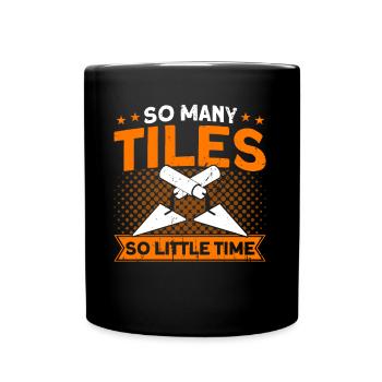 Plattenleger Sanitärbau Fliesenleger Geschenk - Tasse einfarbig - Schwarz - Vorne
