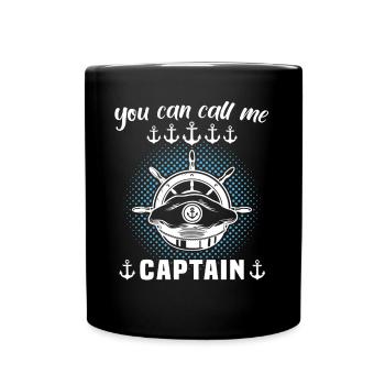 Kapitän Call Me Captain - Tasse einfarbig - Schwarz - Vorne