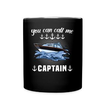 Kapitän Call Me Captain - Tasse einfarbig - Schwarz - Vorne