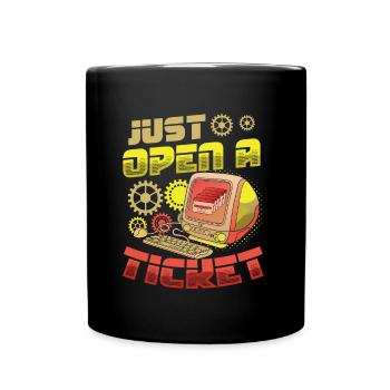 Il suffit d’ouvrir un ticket Support technique du centre d’assistance - Mug uni - noir - Devant