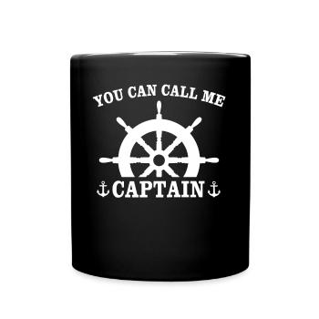 Kapitän Call Me Captain - Tasse einfarbig - Schwarz - Vorne