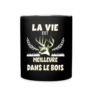 J'Aime Ma Vie De Chasseur Idée Cadeau Homme - Mug uni - noir - Devant