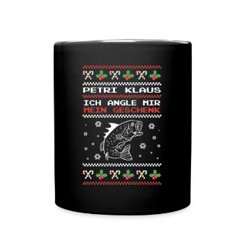 Petri Klaus Ich Angle Mir Mein Geschenk Angler - Tasse einfarbig - Schwarz - Vorne