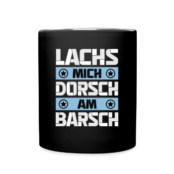 Lachs Mich Dorsch Am Barsch - Tasse einfarbig - Schwarz - Vorne