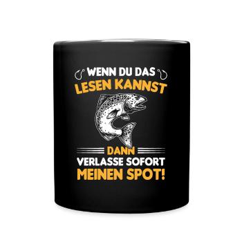 Anglerspot Angler Regeln Karpfen Angeln Geschenk - Tasse einfarbig - Schwarz - Vorne
