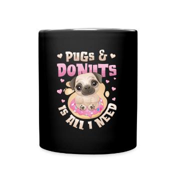 Carlin Amateur de beignets Fille - Mug uni - noir - Devant