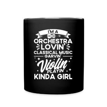 Orchester-Violinist Geige Violinist Geschenk - Tasse einfarbig - Schwarz - Vorne