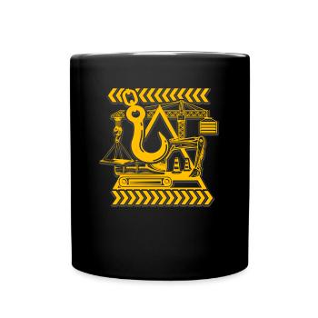 Crane operator Crawler crane Crane driver crane - Full Colour Mug - black - Front