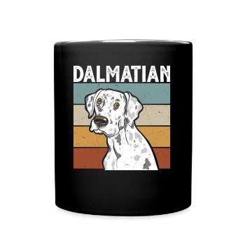 Retro Dalmatian Dog - Full Colour Mug - black - Front