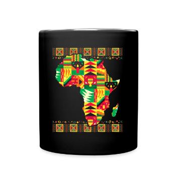 Carte africaine Kente Art Noir Afro - Mug uni - noir - Devant