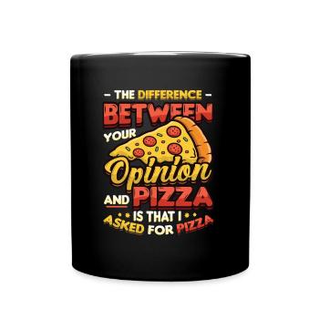 Ich Habe Um Pizza Gebeten. - Tasse einfarbig - Schwarz - Vorne