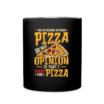 Ich Habe Um Pizza Gebeten. - Tasse einfarbig - Schwarz - Vorne