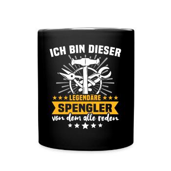 Spengler Bauspengler - Tasse einfarbig - Schwarz - Vorne