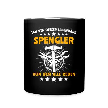 Spengler Bauspengler - Tasse einfarbig - Schwarz - Vorne
