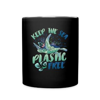 Gardez la mer sans plastique et sauvez l’océan. - Mug uni - noir - Devant