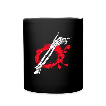 Halloween Skelett hand Knochen - Tasse einfarbig - Schwarz - Vorne