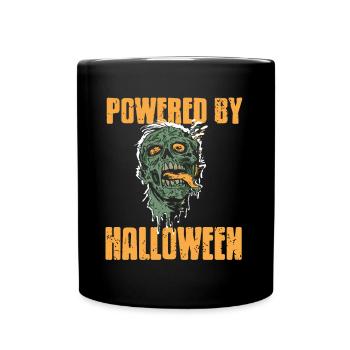 Powered by Halloween - Tasse einfarbig - Schwarz - Vorne